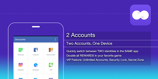 2Accounts - Dual Space & Dual Apps (Unlocked) screenshot 2