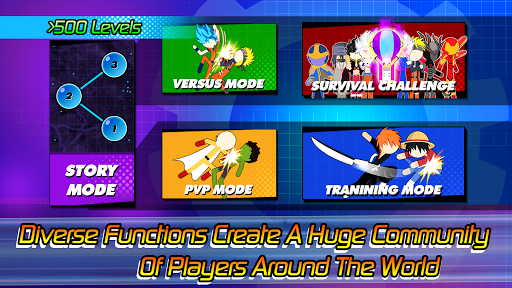 Super Stick Fight AllStar Her (One Hit, God Mode, Unlimited Card) screenshot 4